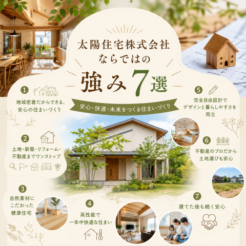 土地も、家も、その先の暮らしも。　太陽住宅株式会社 画像